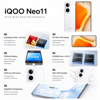 Smartphone débloqué d'origine Vivo IQOO Neo11 5G, haut de gamme, double puce, écran à haute fréquence de rafraîchissement, grande batterie, charge rapide, mobile pour jeux