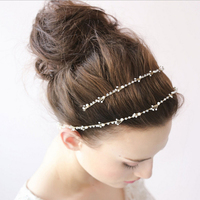 Coiffe de mariée de style occidental, couronne de mariage faite à la main, accessoires de cheveux floraux et perlés, ornements pour cheveux