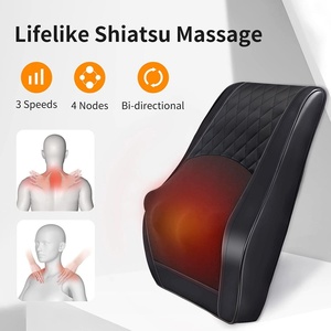 3D Kneading Back Massage Pad Vibrator Car Seat Shiatsu <b>Neck</b> Massager With Heat for Waist <b>Cushion</b> - Product Image 4