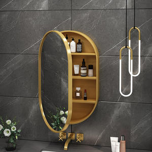 Nhà Máy Bán buôn chống sương mù thông minh Led Gương Vanity treo tường hình bầu dục hình tròn lưu trữ LED ánh sáng Gương phòng tắm tủ - Product Image 6