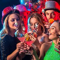 Disco Thème Fête Décoration Bar Fête Vin Verre Paille Décoration Ornement Disco Miroir Boule Paille
