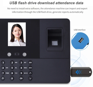 Sinh trắc học mặt vân tay mật khẩu thời gian đồng hồ chấm công hệ thống nhân viên văn phòng USB tải dữ liệu độc lập Đồng hồ thời gian máy - Product Image 5