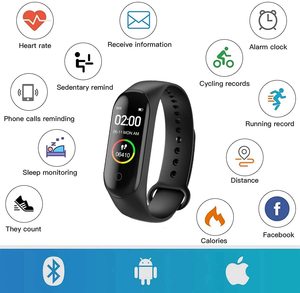 M4 Fitness Tracker Heart Rate Sleep Wristwatch Waterproof Blood Oxygen Sport Smart Band Health Smartwatch - Product Image 3
