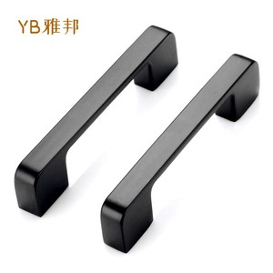 Yb Aluminum Alloy Cabinet Handle Bar Black Minimalist <b>Wardrobe</b> Drawer Hardware 96 128 Hole Spacing - Product Image 1