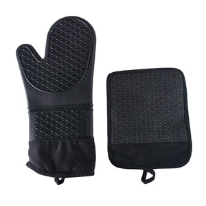 Ensemble de gants de cuisine et de protège-plat en silicone de qualité alimentaire, antidérapants, résistants à la chaleur, <span class=keywords><strong>pour</strong></span> la cuisson, le barbecue et la cuisine - Product Image 5