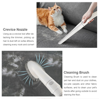 Kit de nettoyage pour animaux de compagnie professionnel 7 en 1, aspirateur pour animaux de compagnie à faible vibration, pour petits chiens et chats