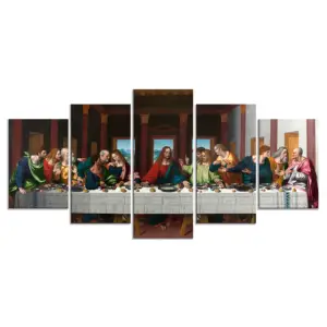 لوحة بخمسة لوحات لشهيرة العالم ، عبارة عن عبارة "يسوع الأخير" ، ملصقات جدارية دينية لتزيين المنازل ، مطبوعات لغرف الأطفال ، تصلح كديكور لغرف الأطفال ، مناسبة كديكور في قياسات مختلفة