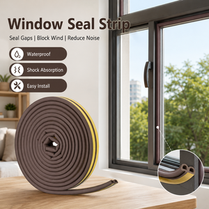 Vente en gros de bandes d'étanchéité en caoutchouc EPDM en forme de D, anti-collision, auto-adhésives 3M, isolation contre le vent, la poussière et le bruit, <span class=keywords><strong>pour</strong></span> portes et <span class=keywords><strong>fenêtres</strong></span> - Product Image 2