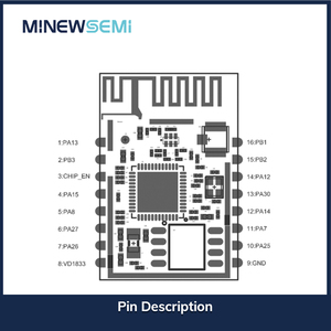 Minewsemi <span class=keywords><strong>wifi</strong></span> 4 2.4G + 5g BLE 5.0 rtl8720dn PCB Antenna <span class=keywords><strong>UART</strong></span> không dây điều khiển từ xa mô-đun máy phát sản xuất - Product Image 5