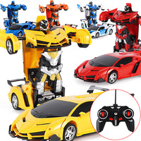 Voiture télécommandée transformable - Voiture de course électrique rechargeable, jouet robot pour garçons et filles - Cadeau de voiture de course pour enfants