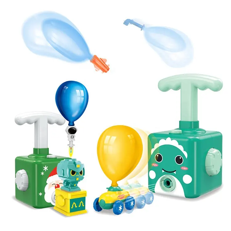 Çocuk eğitici oyuncaklar iki-in-one balonlar araba DIY noel serisi Powerd balonlar araba çocuklar için