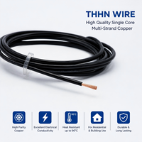 Câble Tongbao 14/12 AWG THHN, fil de cuivre toronné, 600V/12V, résistant à la chaleur et à l'huile, gaine PVC/Nylon, usage industriel, simple conducteur