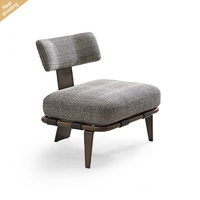 Nouveau fauteuil lounge minimaliste en tissu gris et métal 2026, fauteuil d'appoint pour salon, hôtel