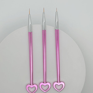 Lot de 3 pinceaux à ongles en forme de cœur, stylos de sculpture colorés, pinceaux de luminothérapie, ensemble de pinceaux pour vernis à ongles - Vente en gros - Product Image 3