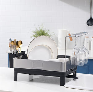 Estante multifunción de gran capacidad, escurridor de platos de cocina, de 2 niveles escurridor de platos, estante de acero inoxidable - Product Image 1