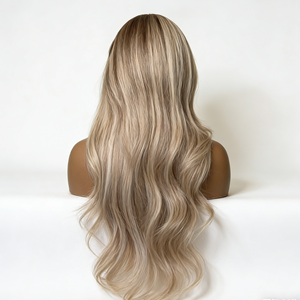 Perruque en cheveux humains 13*6 HD Lace Ash Blonde Ombre Transparent Lace Front, Vente en gros, Perruques Blende Wave 100% Cheveux Humains - Product Image 5