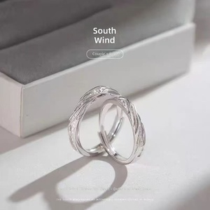 <span class=keywords><strong>Anello</strong></span> Moderno per Coppie in Lega, Unisex, con Motivo a Foglia, Design Romantico Stile Ins, Gioielli di Lusso di Nicchia, Moda all'Ingrosso, Amore a Distanza - Product Image 5