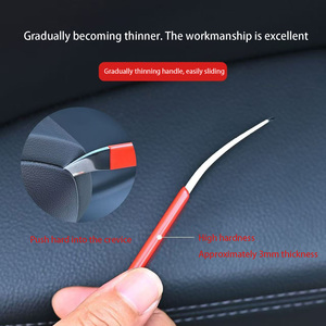 Outil de démontage de garnitures de voiture de 3 mm d'épaisseur, barre de levier en acier inoxydable avec poignée antidérapante, <span class=keywords><strong>plaque</strong></span> de démontage pour panneaux de porte et intérieur audio de voiture - Product Image 3