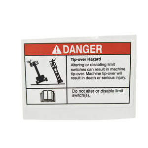 31060GT Genie Aerial Lift - Adhesivo de advertencia de peligro (vinilo) para componentes de elevadores aéreos, con texto 'No alterar interruptor' - Product Image 1