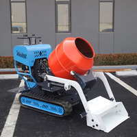 Mini-Raupenlader mit Betonmisch-Trommel und Hydraulischem Kippsystem für Kleine Bauprojekte