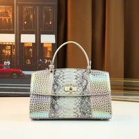 Nouveau Sac à Main Femme Motif Serpent Dégradé Transfrontalier, Sac Boston en Polyester de Luxe Léger et Tendance, Porté Épaule ou Croisé
