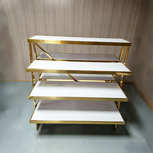 Étagère de présentation de vêtements moderne pour boutique, en planches de bois et structure métallique, taille et couleur personnalisables, solution de merchandising visuel - Product Image 6