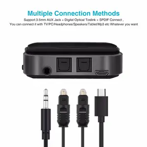 Bluetooth 5.0 Qualcomm aptX Sender Empfänger für TV/PC, Wireless Audio Adapter für Home Streaming Stereo System