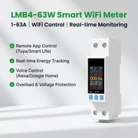 Compteur d'énergie intelligent WiFi LVMAKWS-303WF Classe 1.0 1-63A, application Tuya Smart Life, rail DIN, contrôle à distance, monophasé, moniteur de puissance