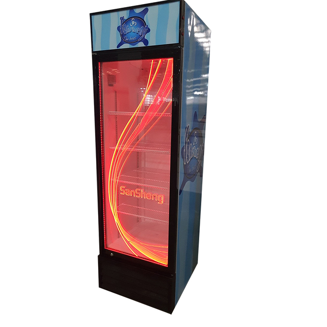 Electric Single Door Commercial Display Refrigerator 360L Auto-Defrost Hotel Household Use Beverage Showcase Chiller