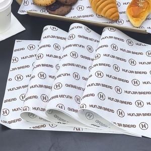Custom Printed GreaseProof Wax Sandwich Burger Greaseproof Wrapping Paper Burrito Package With Logos Bread Paper <b>Tray</b> for Food - Product Image 1