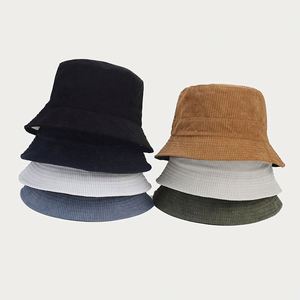 Wholesale Women Men Hot Sale Autumn Spring Women Men <b>Reversible</b> Corduroy <b>Bucket</b> <b>Hat</b> - Product Image 1