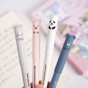 Beer Cartoon Model Student Gel Pen Gemakkelijk Vast Te Houden 0.5Mm Volledige Naald Kristalblauw Uitwisbare Plastic Gelpen - Product Image 4