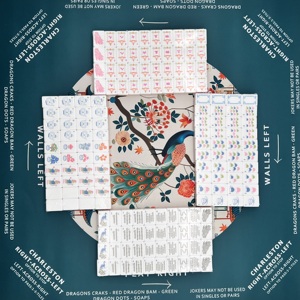 Jeu de Mahjong Gemma - Tuiles en Acrylique Rose et <span class=keywords><strong>Bleu</strong></span> Irisé - Jeu de Style Américain Moderne avec Supports pour des Soirées de Jeu Chics - Product Image 2