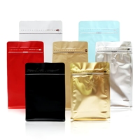 Sachet de café multicolore en gros, sac à fermeture éclair à huit soudures latérales avec valve de dégazage pour le stockage de café torréfié en marque blanche