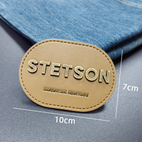 Jeans pour hommes de haute qualité, patch en cuir de crin, étiquette de logo de lettre en métal