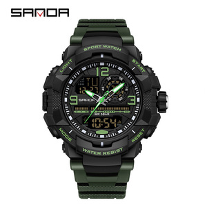 SANDA 6130 นาฬิกาอิเล็กทรอนิกส์สำหรับกีฬากลางแจ้งปีนเขา นาฬิกาข้อมือมัลติฟังก์ชั่นกันน้ำพร้อมไฟส่องสว่าง - Product Image 1