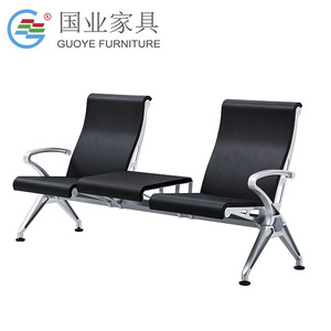 Banco de espera para aeropuerto Guoye Furniture B63PU, silla de aluminio y poliuretano con reposabrazos para espacios públicos - Product Image 3