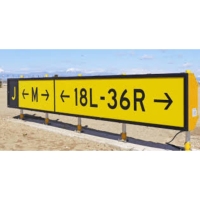 Panneau de signalisation pour stand d'avion, rectangulaire, en aluminium, avec bande LED, tension personnalisable, haute luminosité, durable pour aéroport