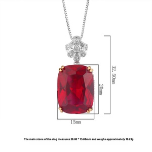 Wholesale High Quality Eco-friendly <b>Copper</b> 15*20mm Colorful Cubic Zirconia Solitaire Simple Pendant Necklace for Women Gift - Product Image 6