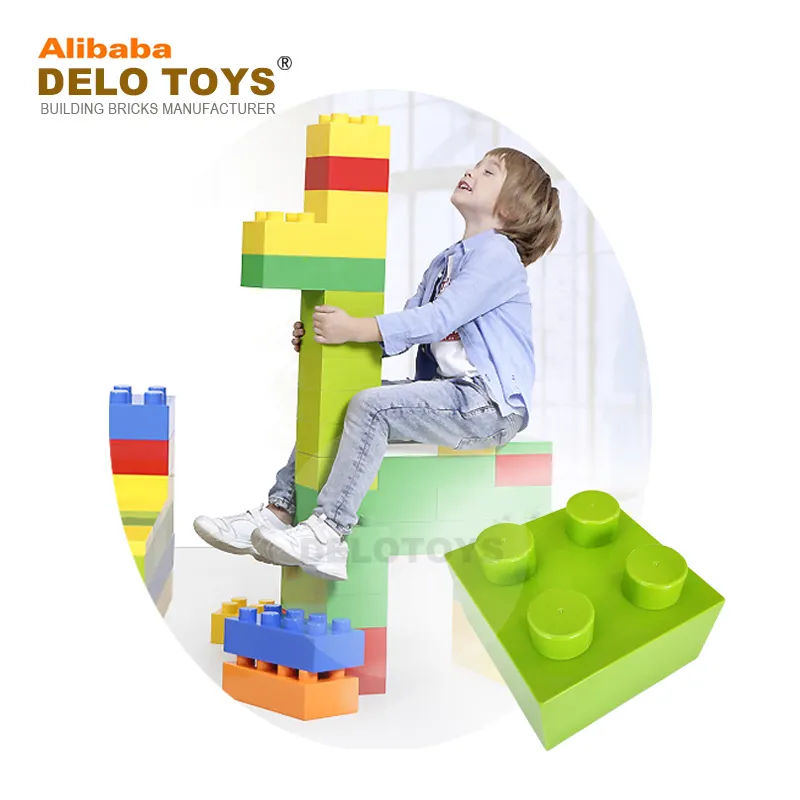 DELO TOYS-bloques de pared de alta calidad para niños, piezas de bloques de construcción gigantes grandes, 2x2 puntos, juguetes de parque de atracciones (DK001)