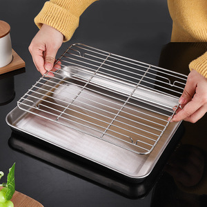 Stainless Steel Square Baking Tray With Cooling Rack For Cooking And Baking - Product Image 3