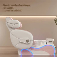 Base de réservoir en verre rose Massage complet du corps Pédicure Spa Chaise avec tabouret Foot Spa Circulation automatique de l'eau Chaise de soins des pieds