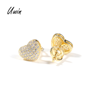 Boucles <span class=keywords><strong>d</strong></span>'oreilles UWIN S925, petites boucles <span class=keywords><strong>d</strong></span>'oreilles en forme de cœur, boucles <span class=keywords><strong>d</strong></span>'oreilles en CZ, vente en gros, prêtes à être expédiées, bijoux en <span class=keywords><strong>argent</strong></span> sterling 925 - Product Image 1