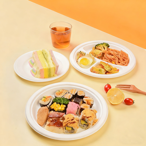 Ensemble de boîtes à lunch écologiques jetables en pulpe de papier biodégradable pour salades, nouilles végétariennes, collations et sucre, avec bols et assiettes couverts - Product Image 2