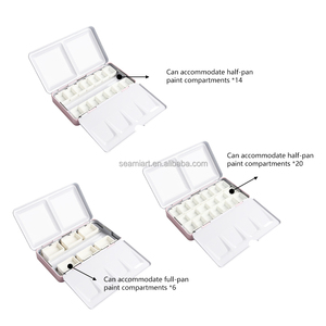 Seamiart Boîtes Vides d'Aquarelle, <span class=keywords><strong>Palette</strong></span> Métallique, Étui de Peinture Aquarelle Pliable pour 12 Demi-Godets Acuarelas - Product Image 6