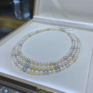 Collar de Perlas Pequeñas de Agua Dulce con Baño de Oro de 14K para Mujer, Estilo Simple con Fuerte Brillo, Cadena para Clavícula - Product Image 1