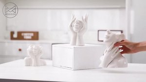 Ornamento di arte del corpo bianco <span class=keywords><strong>con</strong></span> supporto del viso <span class=keywords><strong>vaso</strong></span> in ceramica creativo per la decorazione della casa - Product Image 3