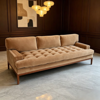 Ensemble de canapé sectionnel moderne inclinable 3 places en tissu vert velours pour salon