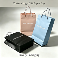 Sacs cadeaux de luxe personnalisés avec logo noir mat laminé, dorure à chaud premium, réutilisables, imperméables et écologiques