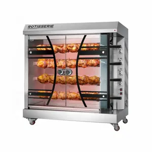 Máquina de churrasco de frango a gás motor de aço inoxidável prata fornecido pela indústria alimentar equipamentos de restaurante cozinha comercial HL 85